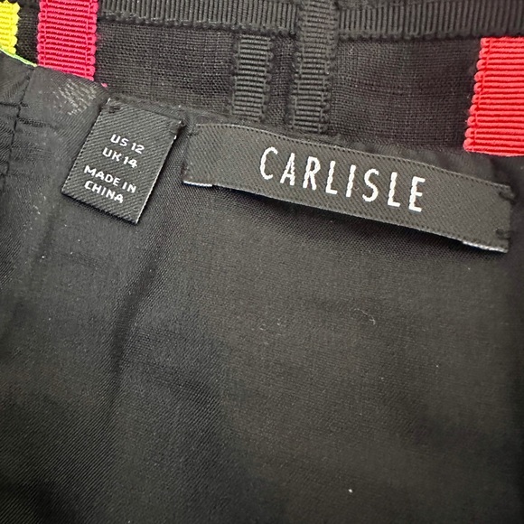 Vintage CARLISLE Colorful Multicolor Linen Ribbon Plaid Women's Pencil Skirt 12 - Picture 11 of 14